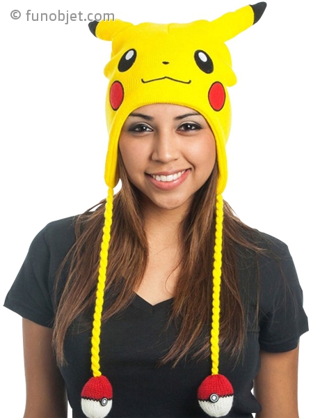 Chapeau drôle style pikachu avec oreilles longues de mouvement